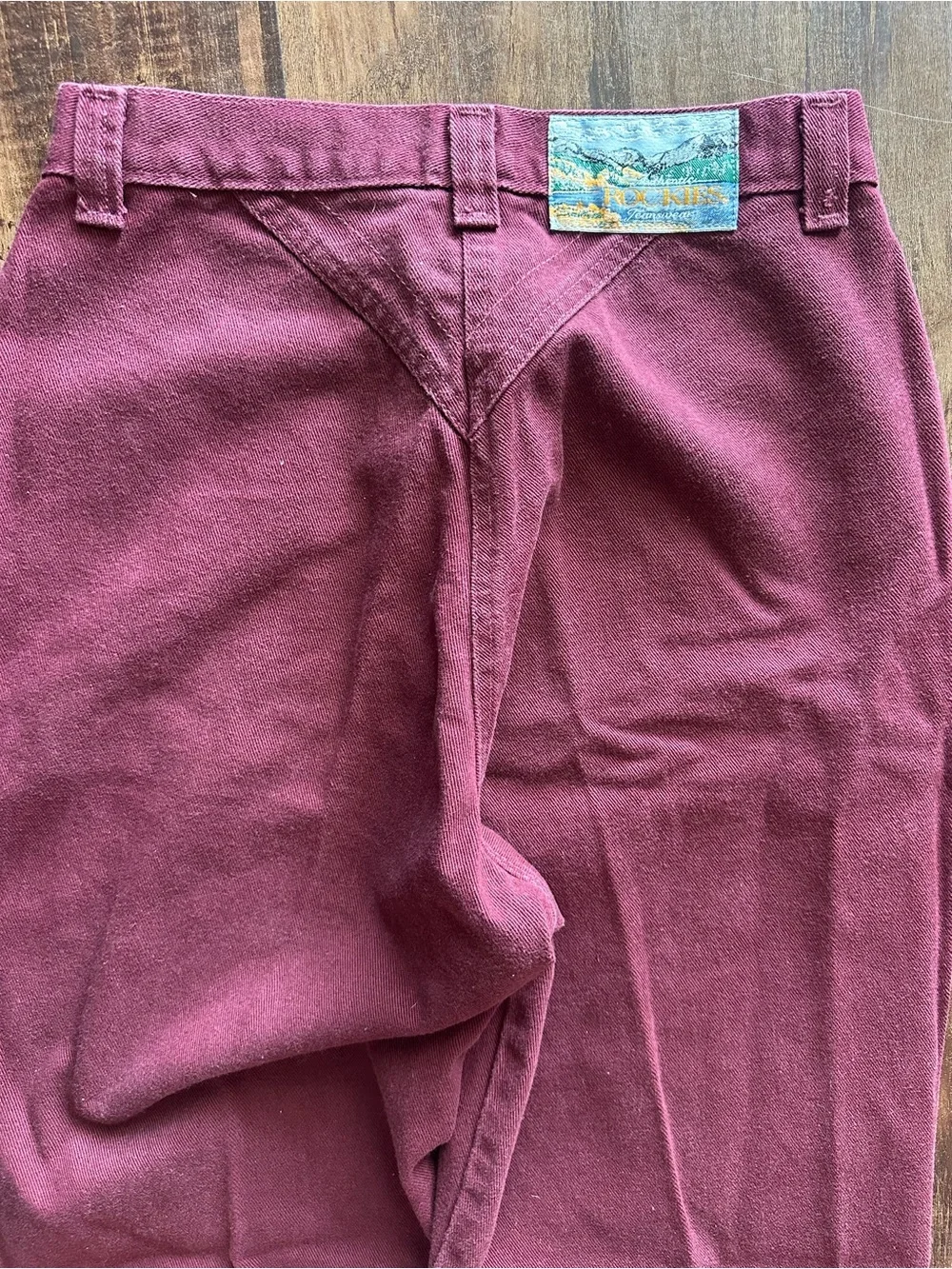 Rockies Vintage Women's Straight-Leg Bareback Burgundy/Plum Chinos